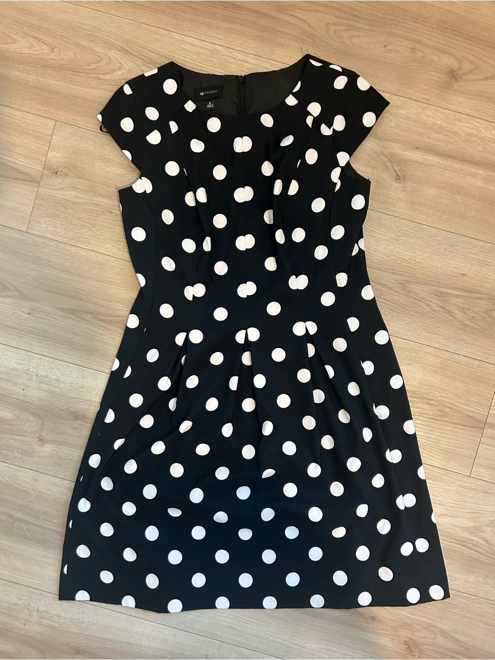 AB Studio Black Dress with White Polka Dots
